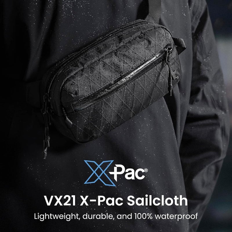 Tomtoc 1.5L X-Pac Sling Bag with RFID Blocking, Crossbody Bag Minimalist Chest Shoulder Pack for Men/Women, Water-resistant Lightweight Casual Funny Pack for Travel, Daily Commute - Image 3